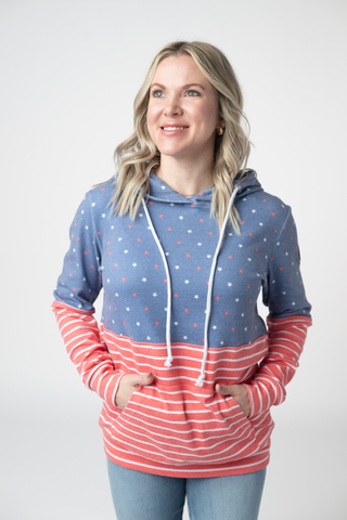 Faded Navy Freedom Stars and Stripes Hoodie