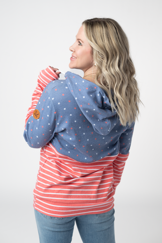 Faded Navy Freedom Stars and Stripes Hoodie