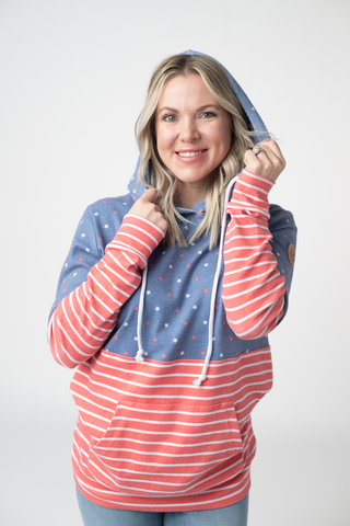 Faded Navy Freedom Stars and Stripes Hoodie