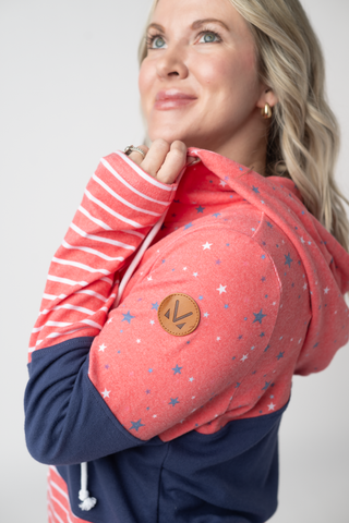 Liberty Stars, Navy, and Stripes Trio Full Zip Hoodie