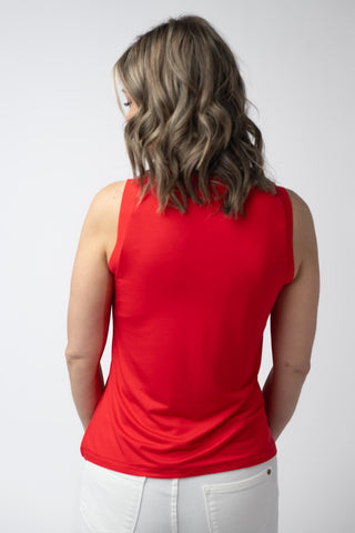 Red Relaxed Fit V-Neck Tank