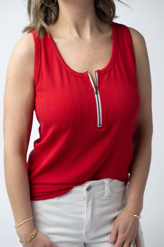 Red Zipper Tank