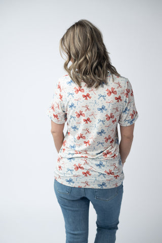American Bows Relaxed Fit V-Neck Top