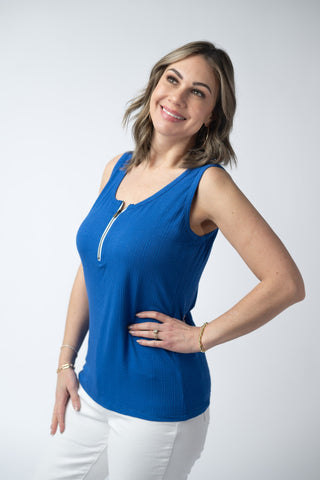 Blue Zipper Tank