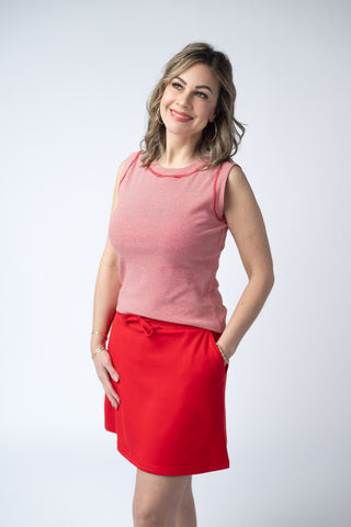 Red Luxe Skort