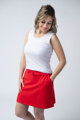 Red Luxe Skort