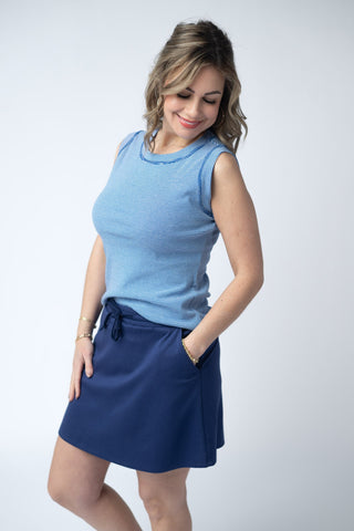 Navy Luxe Skort