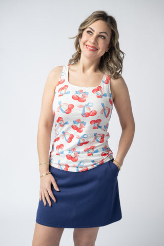 Navy Luxe Skort