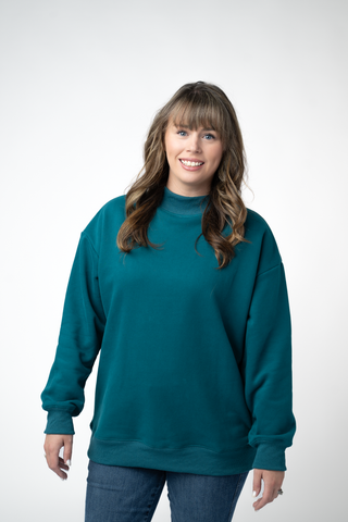 Teal Mock Neck Sweatshirt