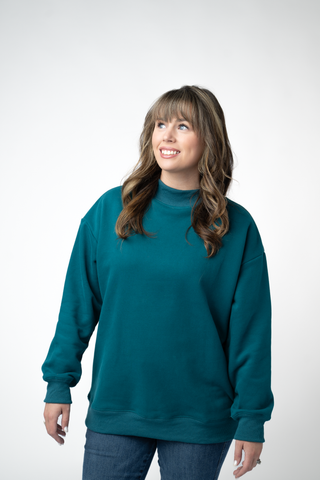 Teal Mock Neck Sweatshirt