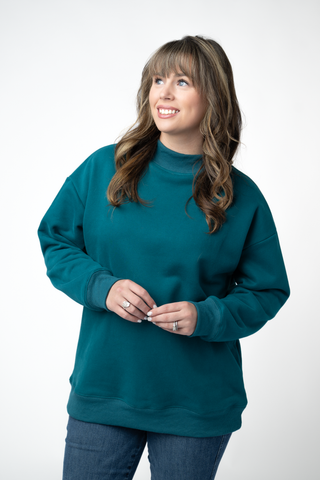 Teal Mock Neck Sweatshirt