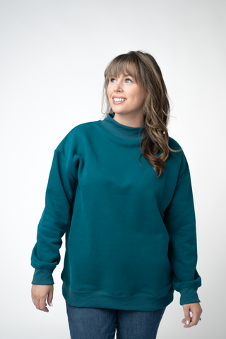 Teal Mock Neck Sweatshirt