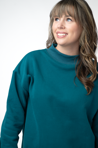 Teal Mock Neck Sweatshirt