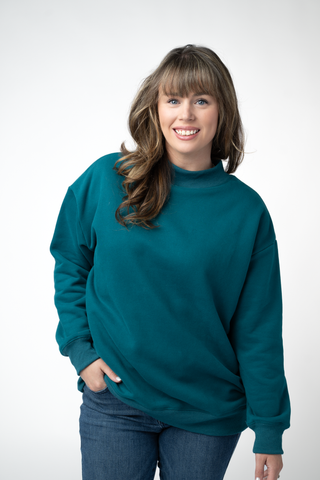 Teal Mock Neck Sweatshirt