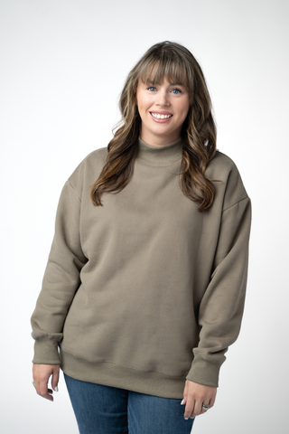 Taupe Mock Neck Sweatshirt