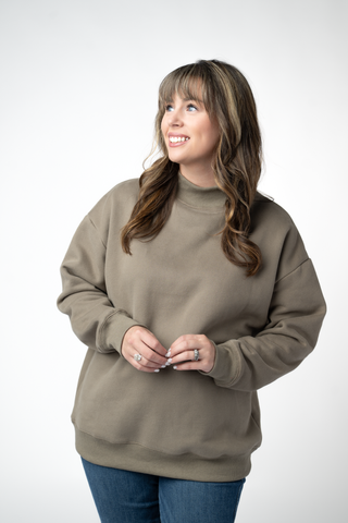 Taupe Mock Neck Sweatshirt