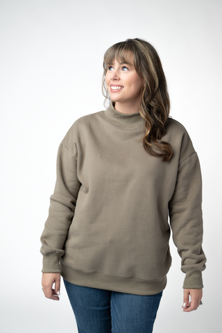 Taupe Mock Neck Sweatshirt