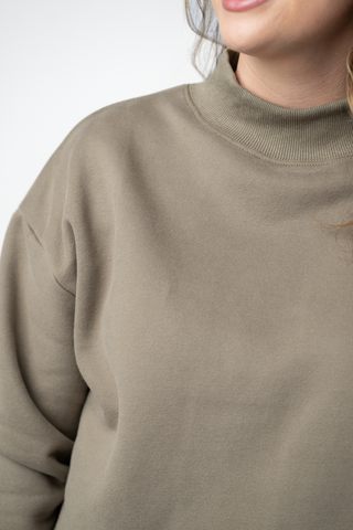 Taupe Mock Neck Sweatshirt
