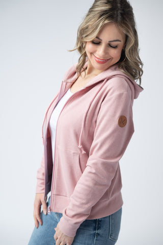 Dusty Pink Full Zip Hoodie