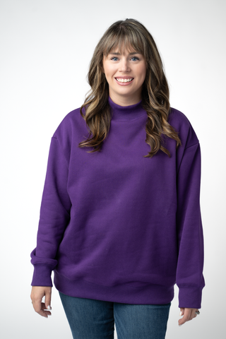 Purple Mock Neck Sweatshirt