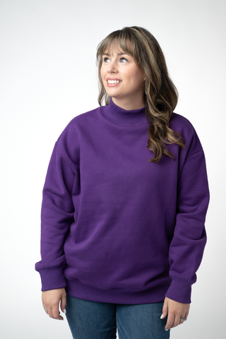 Purple Mock Neck Sweatshirt