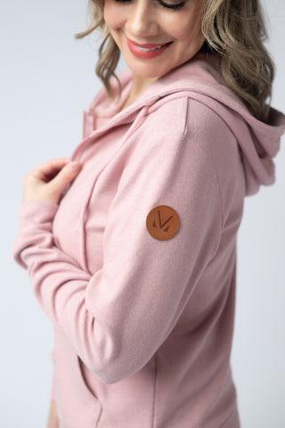Dusty Pink Full Zip Hoodie