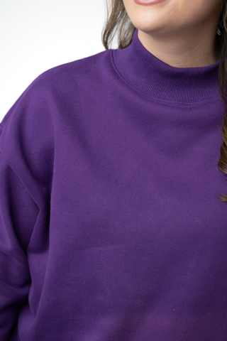 Purple Mock Neck Sweatshirt