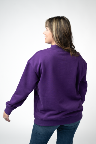 Purple Mock Neck Sweatshirt