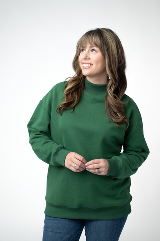 Forest Green Mock Neck Sweatshirt