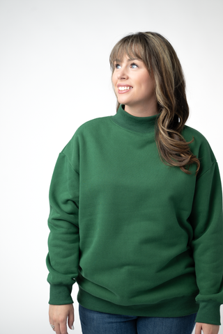 Forest Green Mock Neck Sweatshirt