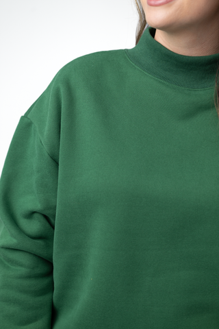 Forest Green Mock Neck Sweatshirt