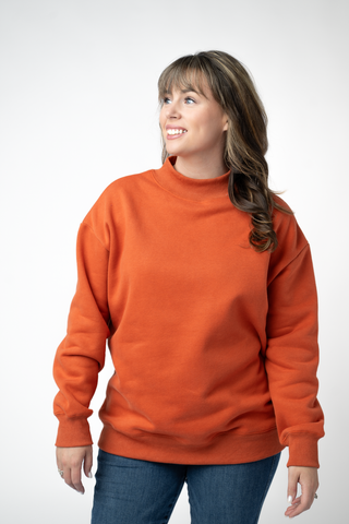 Pumpkin Mock Neck Sweatshirt