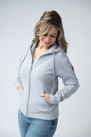 Light Grey Full Zip Hoodie