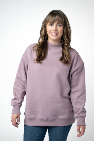 Mauve Mock Neck Sweatshirt