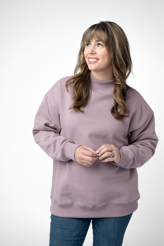 Mauve Mock Neck Sweatshirt