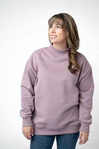 Mauve Mock Neck Sweatshirt