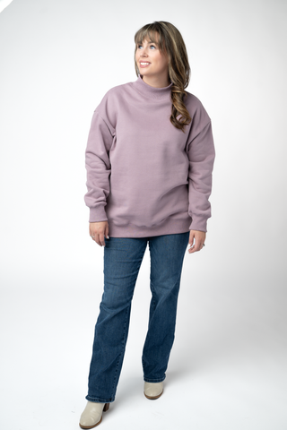 Mauve Mock Neck Sweatshirt