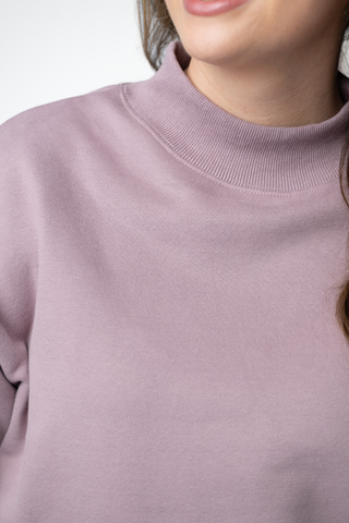 Mauve Mock Neck Sweatshirt