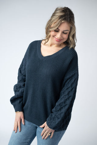 Navy Textured Sweater