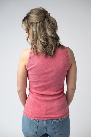 Red Vintage Wash Tank