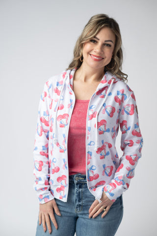 Patriotic Cherries Full Zip Hoodie