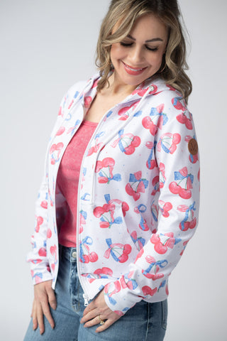 Patriotic Cherries Full Zip Hoodie