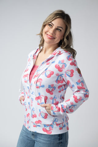 Patriotic Cherries Full Zip Hoodie