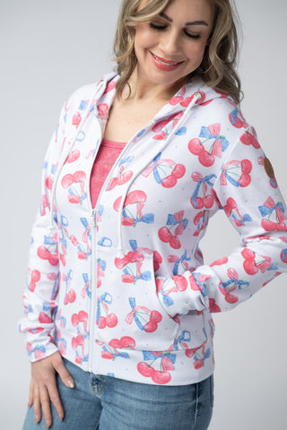 Patriotic Cherries Full Zip Hoodie