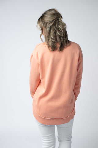Spring Peach Vintage Wash Pullover