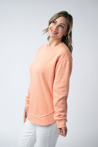 Spring Peach Vintage Wash Pullover