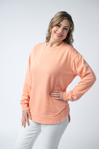 Spring Peach Vintage Wash Pullover