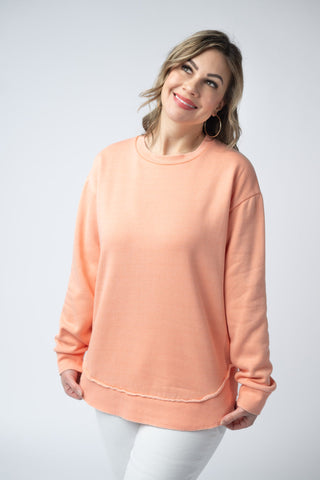 Spring Peach Vintage Wash Pullover