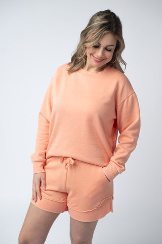 Spring Peach Vintage Wash Pullover