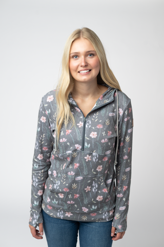 Wildflower Meadow Half Zip Hoodie